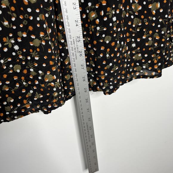 Scotch & Soda Shirt Womens Large Black Fall Print Acorn 100% Viscose Button Up‎ - Picture 16 of 16